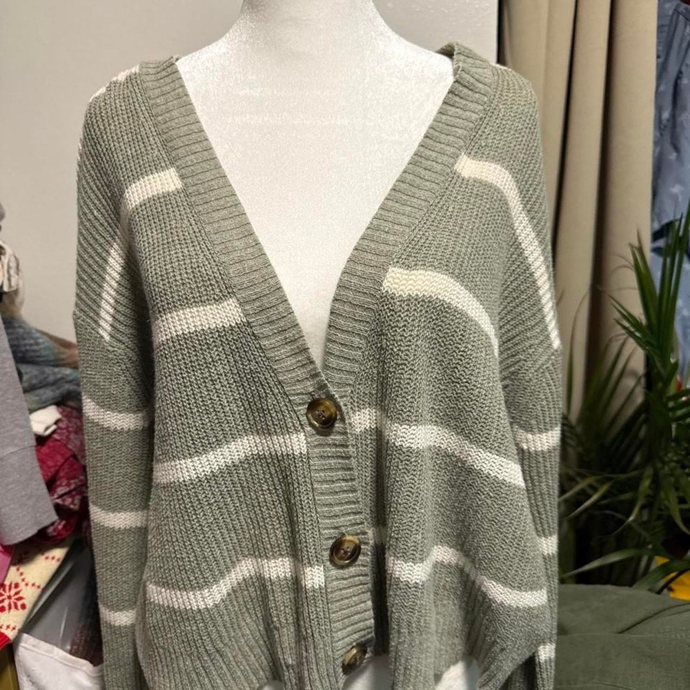 American Eagle Outfitters horizontal striped cardigan in XS